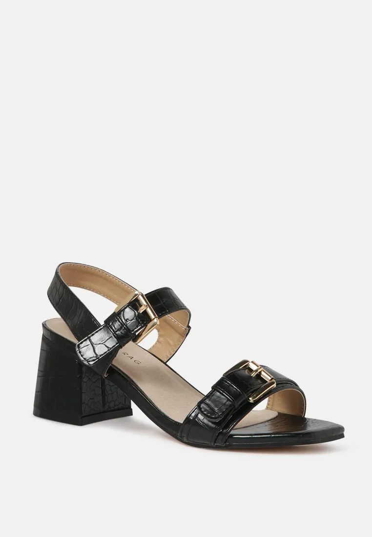 Amara Croc Textured Slingback Sandals