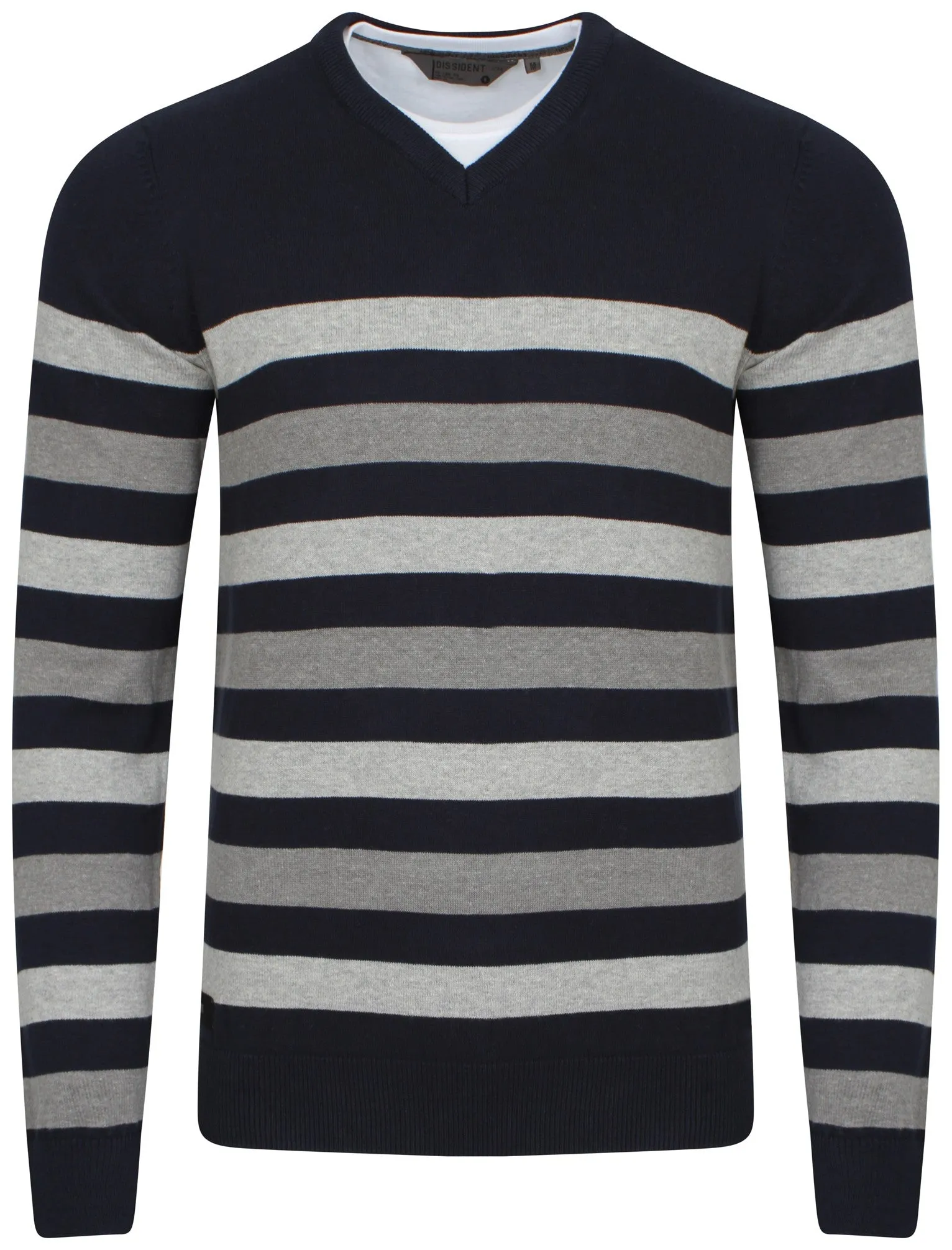 Breton V-neck stripe jumper in blue - Dissident