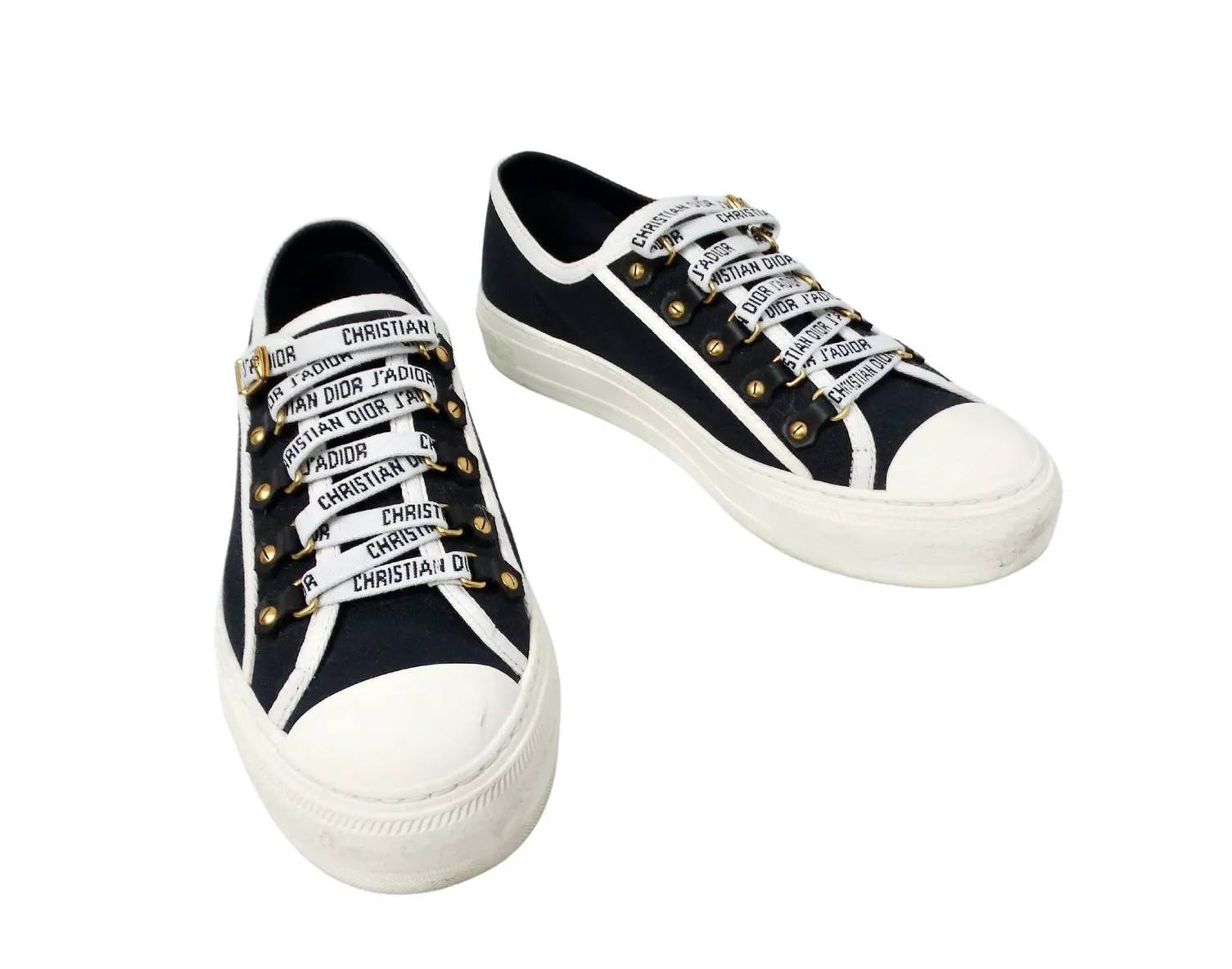 Christian Dior Walk'n'Dior Black Canvas Low-Top Sneakers