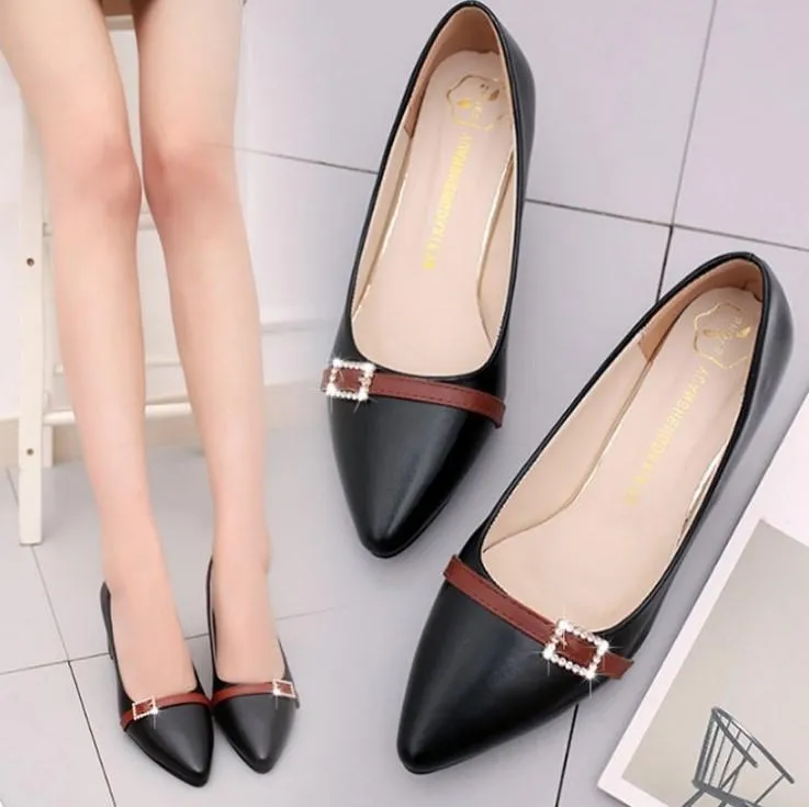 Comfortable Pumps Point Toe Mid Heeled Women High Heels