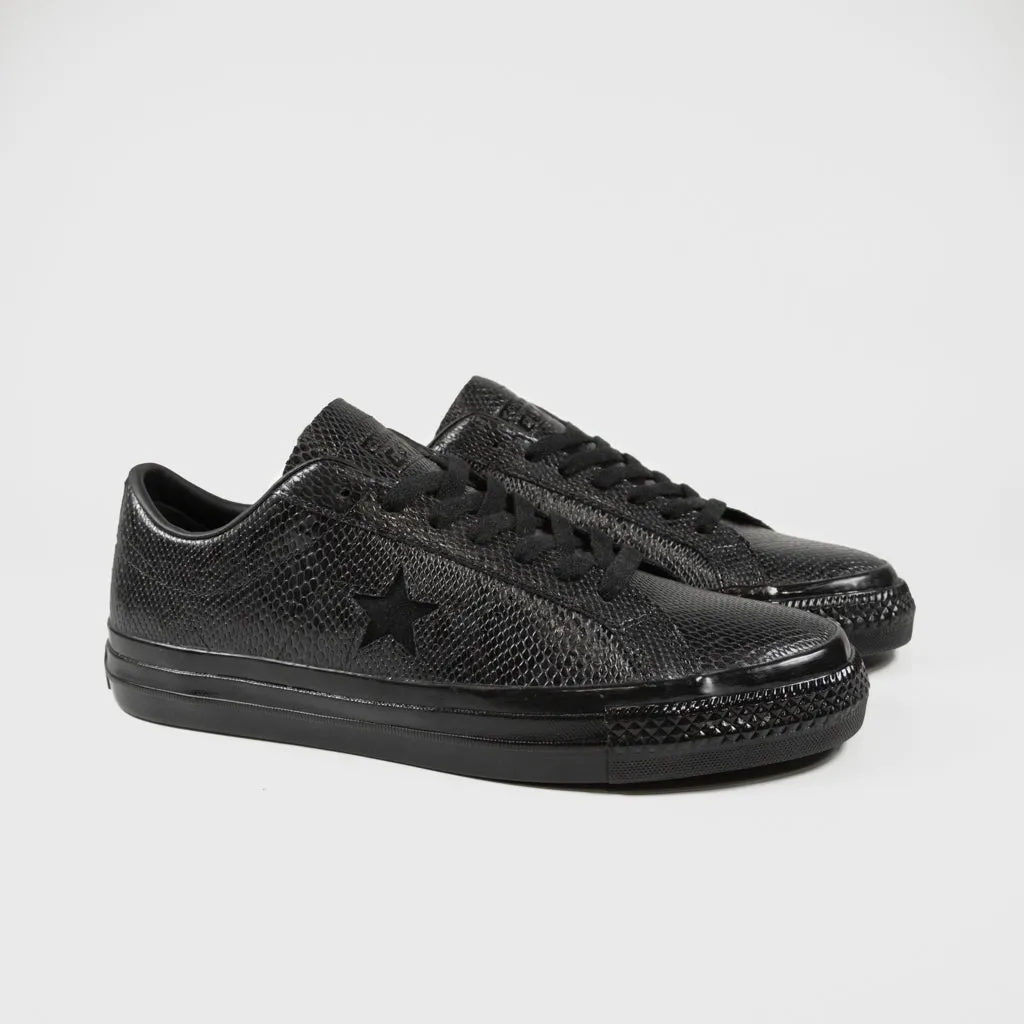 Converse Cons - Jamie Platt Snakeskin One Star Pro Ox Shoes - Black / Black / White