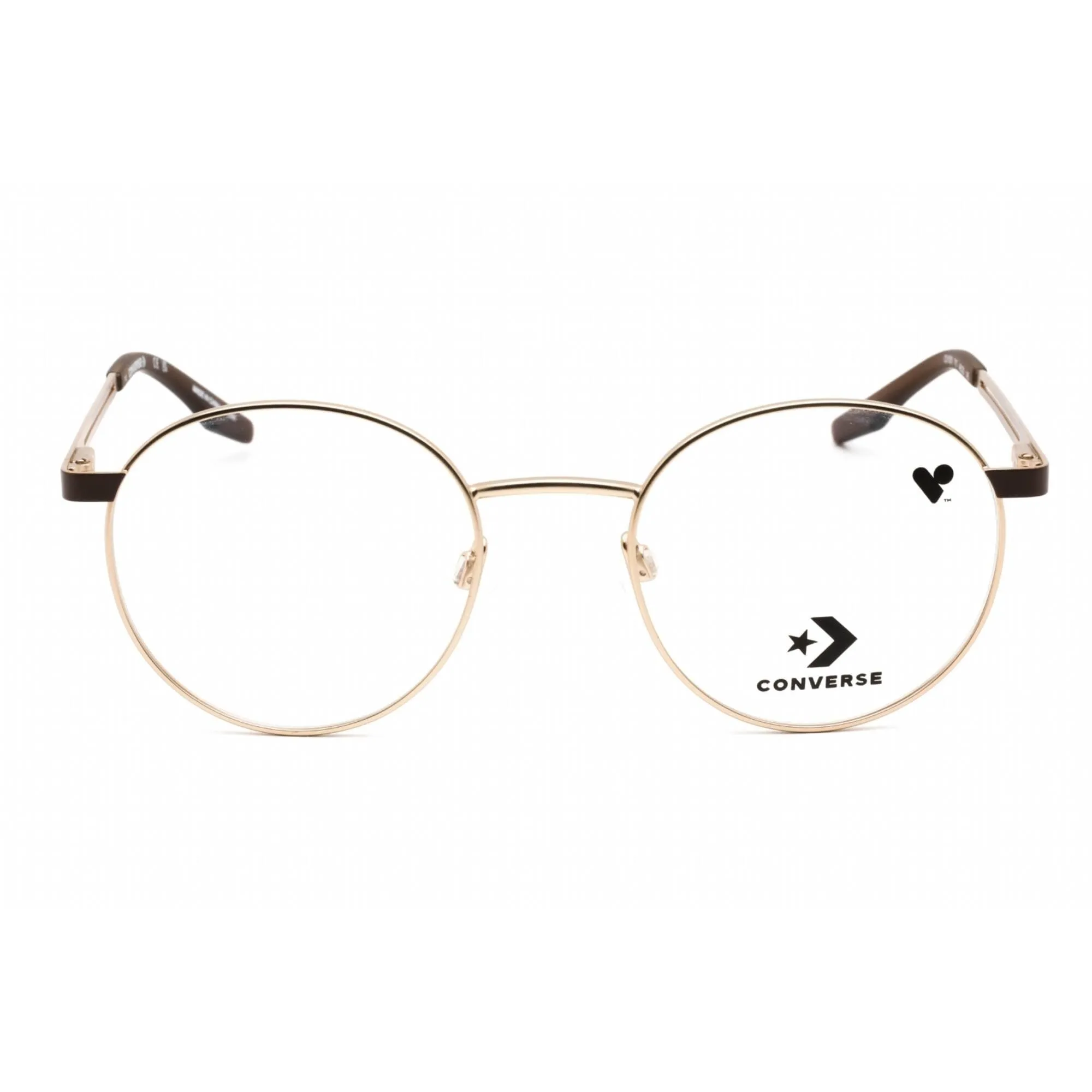 Converse Men's Eyeglasses - Full Rim Satin Gold Metal Round Shape Frame | CV1001 717