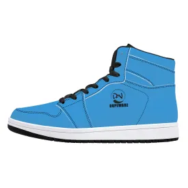 D16 High-Top Leather Sneakers - Light Blue