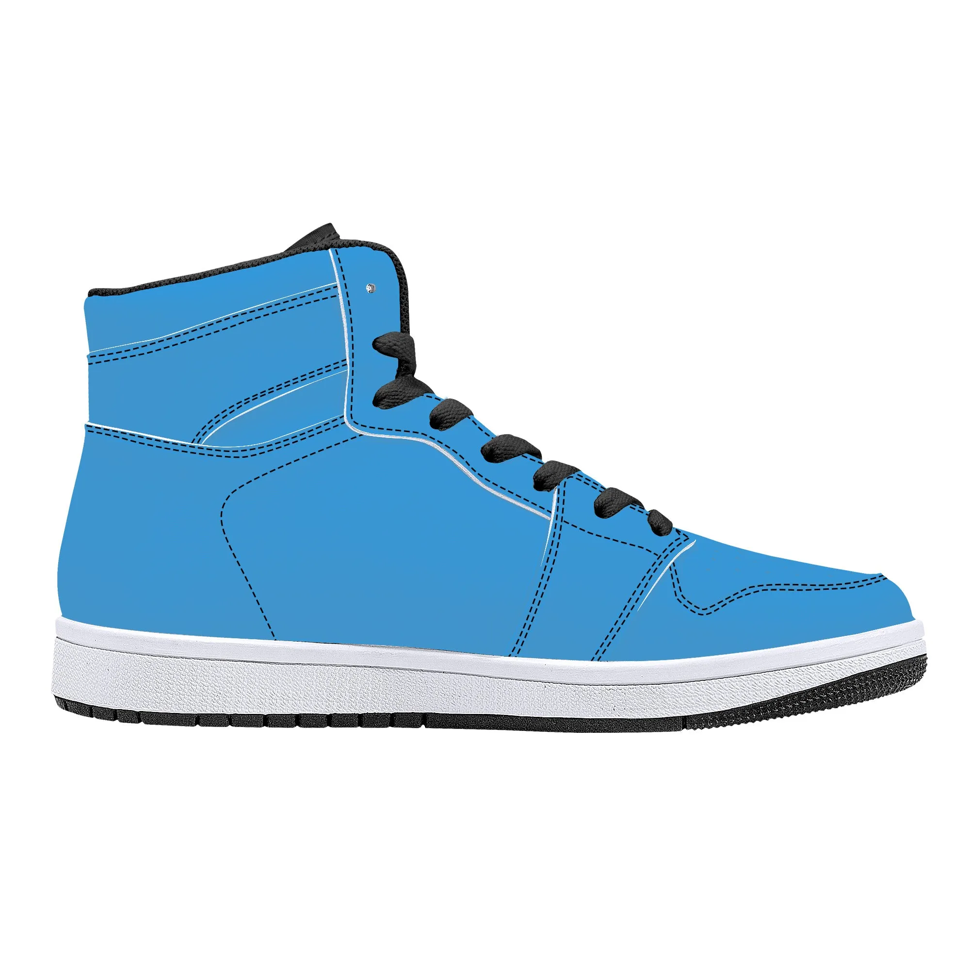 D16 High-Top Leather Sneakers - Light Blue