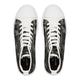 Dark Army Camouflage Women's High Top Sneakers