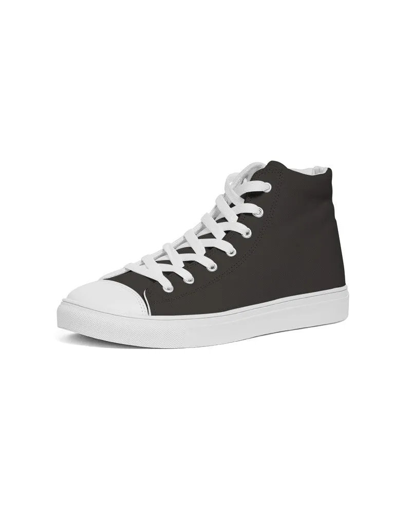 Deep Dark Brown Men's High-top Canvas Sneakers | Men's | Deep Dark Pale Pastel Brown | C60M60Y60K80