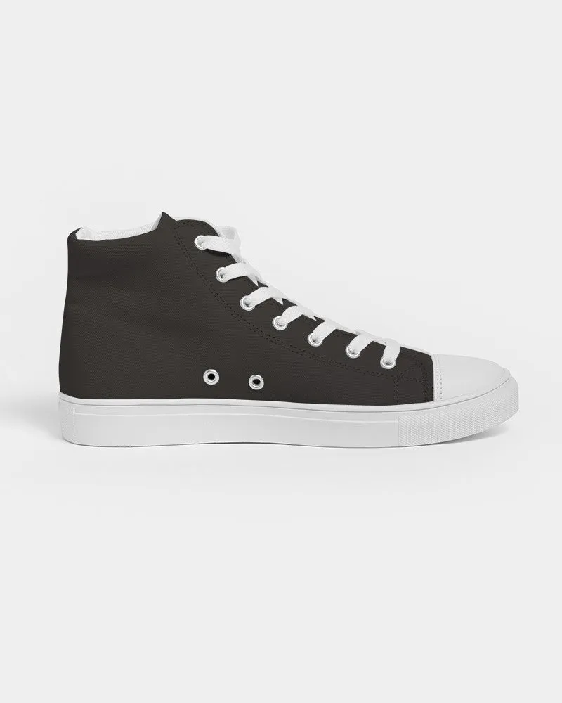 Deep Dark Brown Men's High-top Canvas Sneakers | Men's | Deep Dark Pale Pastel Brown | C60M60Y60K80