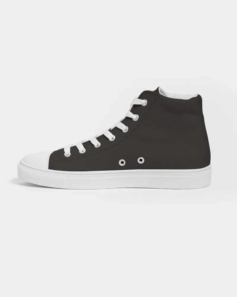 Deep Dark Brown Men's High-top Canvas Sneakers | Men's | Deep Dark Pale Pastel Brown | C60M60Y60K80