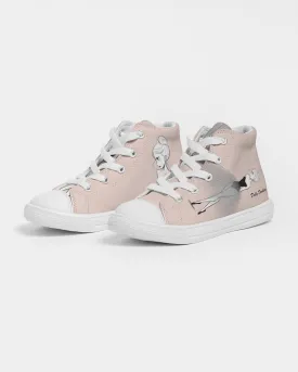 DOLLY DOODLING DOLLY PINK Kids Hightop Canvas Shoe