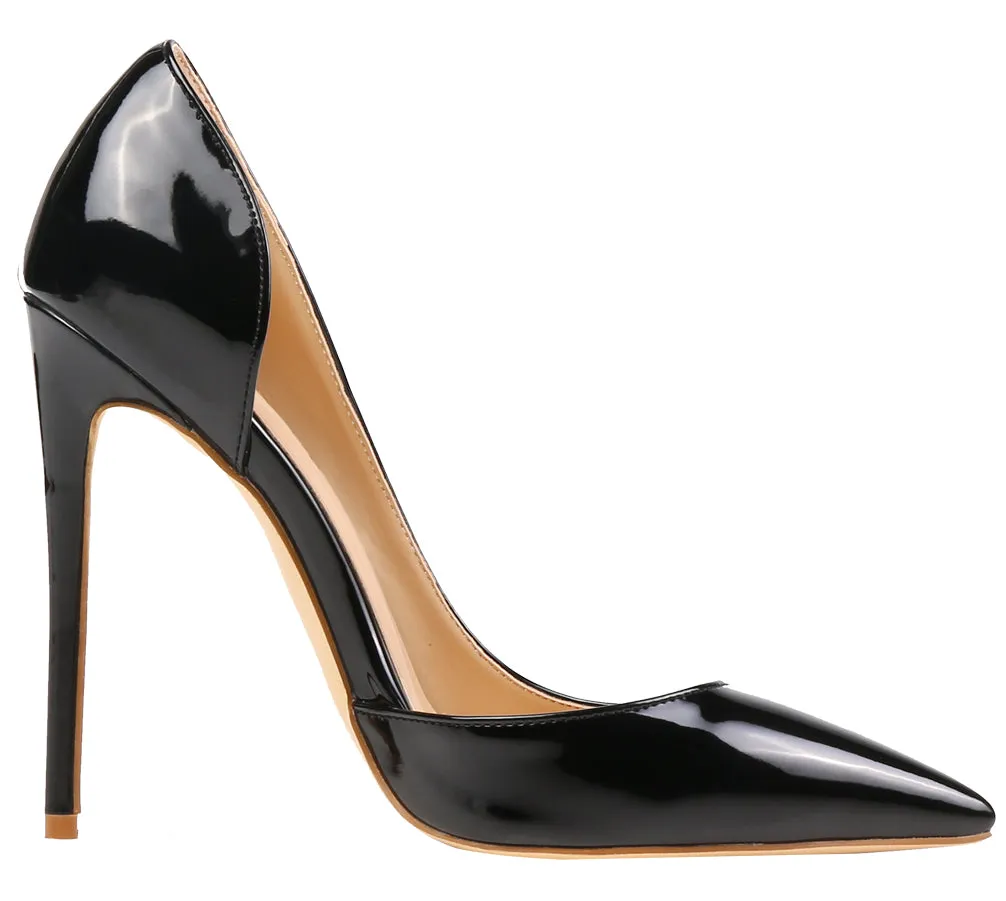 D'Orsay 12cm Cut-out Two-piece Sexy Stiletto High Heel Pumps