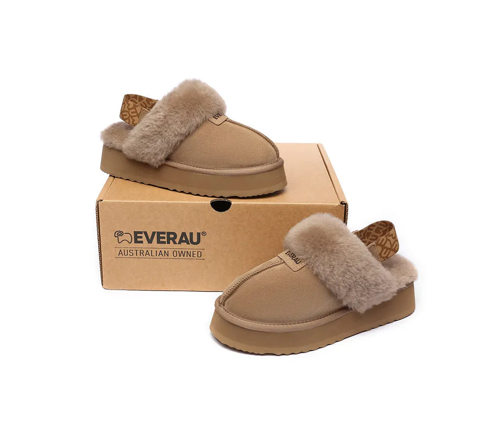 EVERAU® UGG Women Removable Strap Slingback Platform Slippers Forever