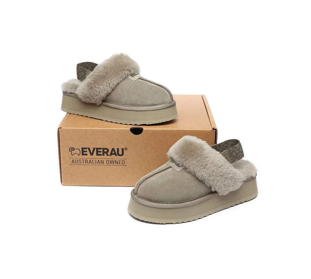 EVERAU® UGG Women Removable Strap Slingback Platform Slippers Forever