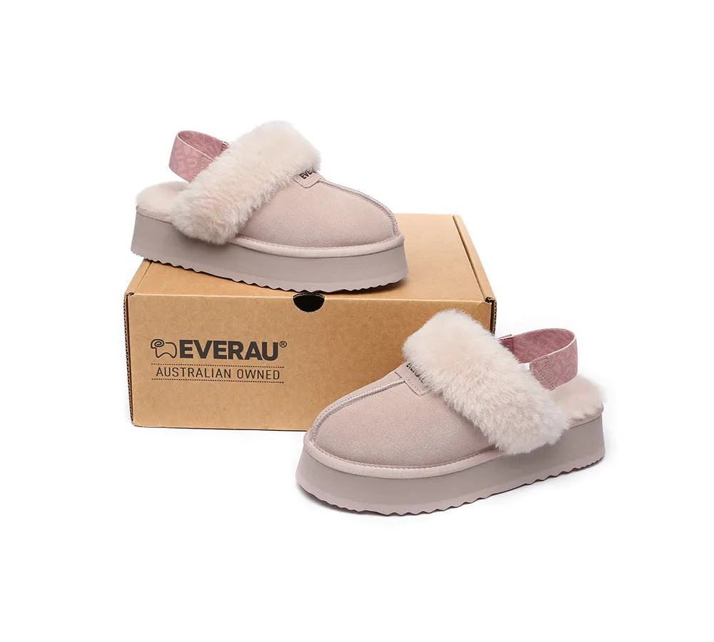 EVERAU® UGG Women Removable Strap Slingback Platform Slippers Forever