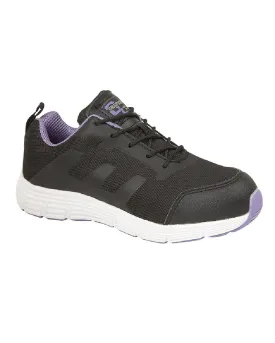 Grafters Womens Black Nylon Mesh Safety Trainer Shoes