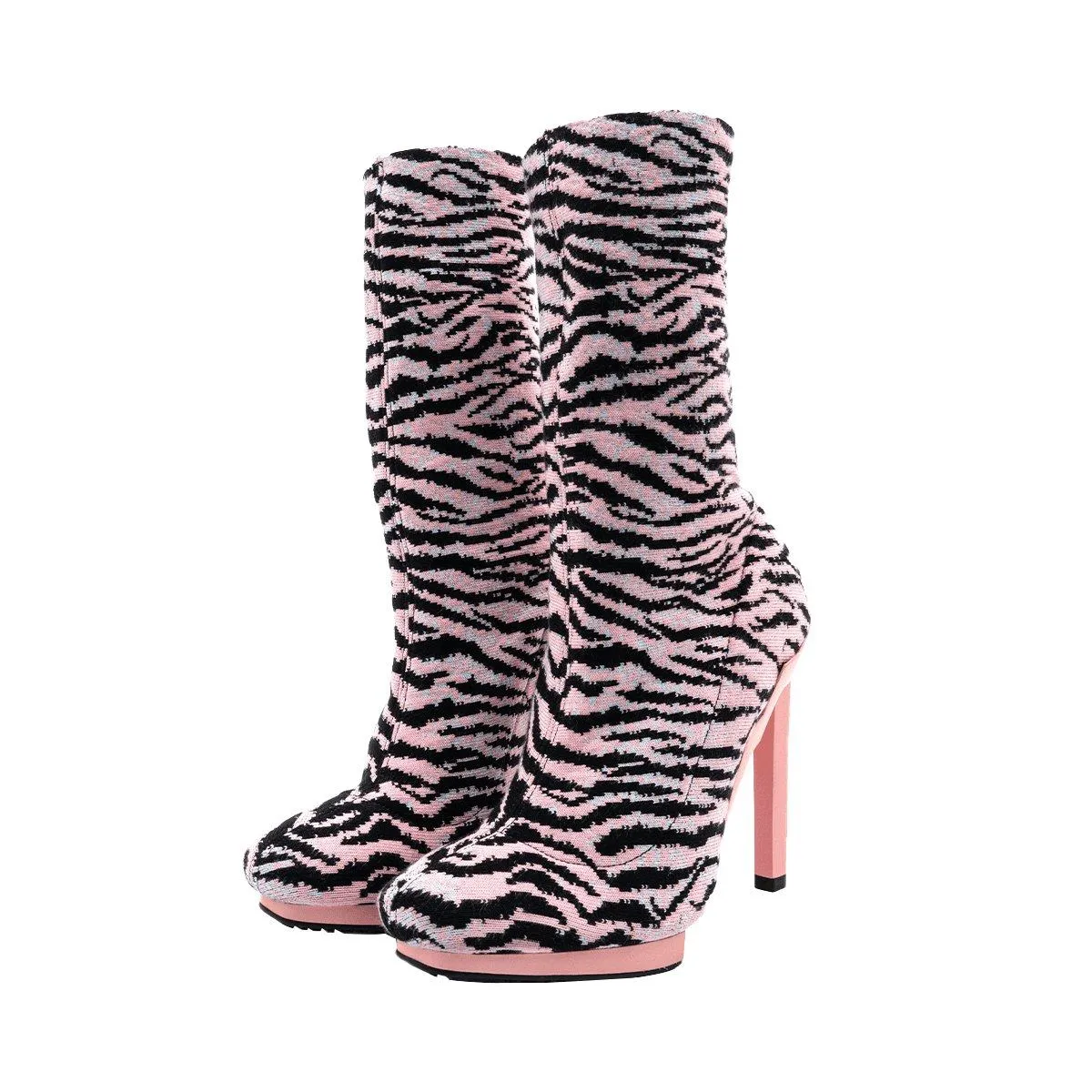 H&M Kenzo Xsock Boots Fabric Pink Colour For Women