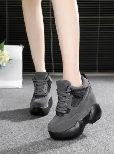 High Platform Shoes Height increasing Leather Shoes