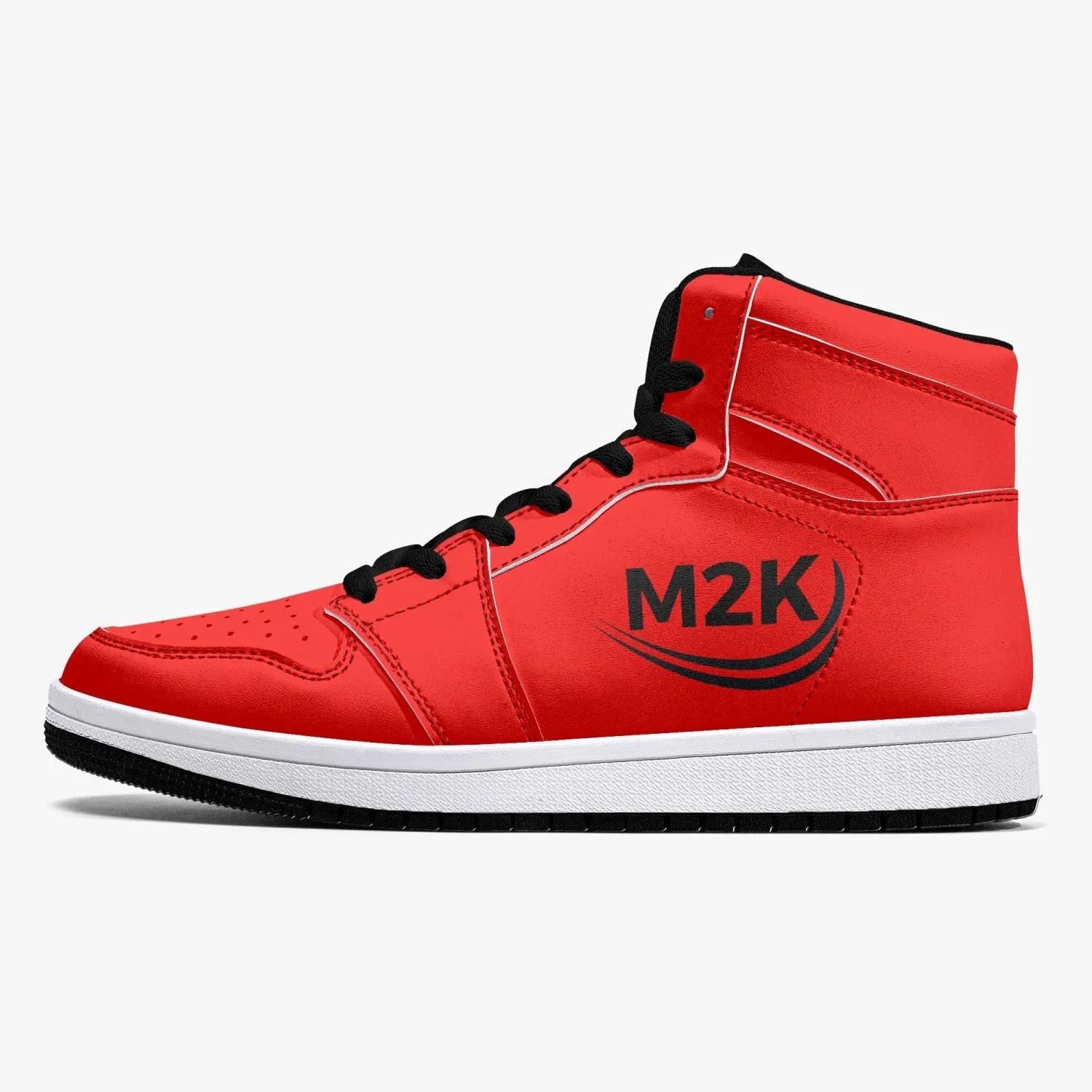 High-Top Leather Sneakers/shoes Red ( black or white bottom)