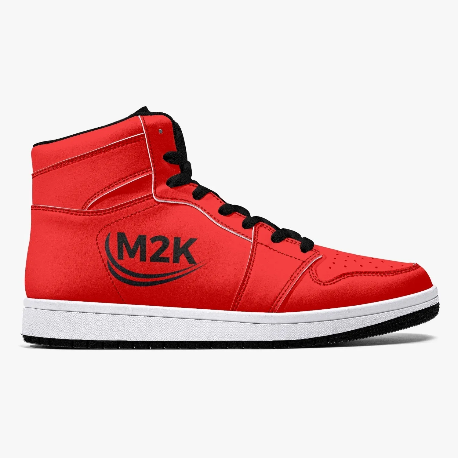 High-Top Leather Sneakers/shoes Red ( black or white bottom)