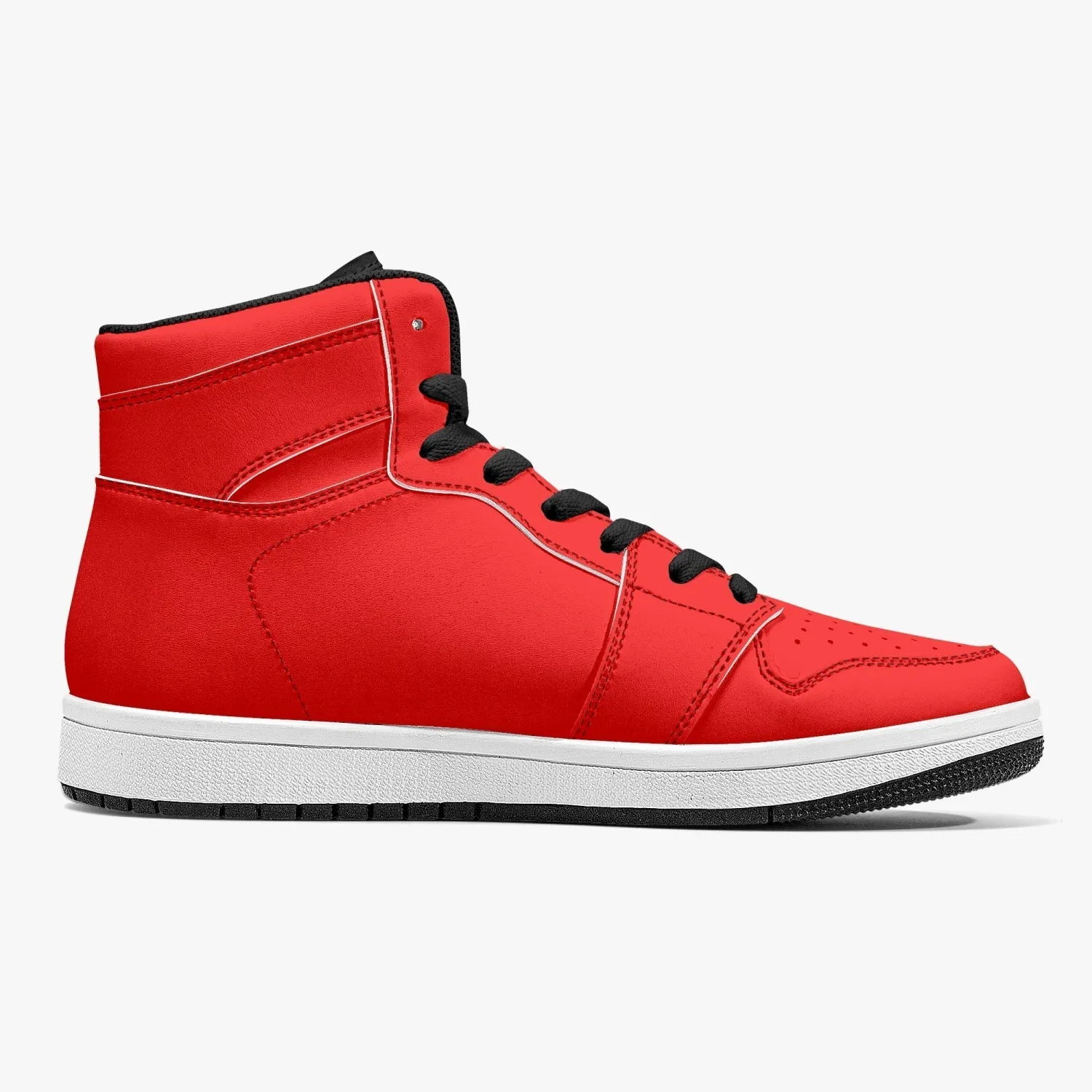 High-Top Leather Sneakers/shoes Red ( black or white bottom)