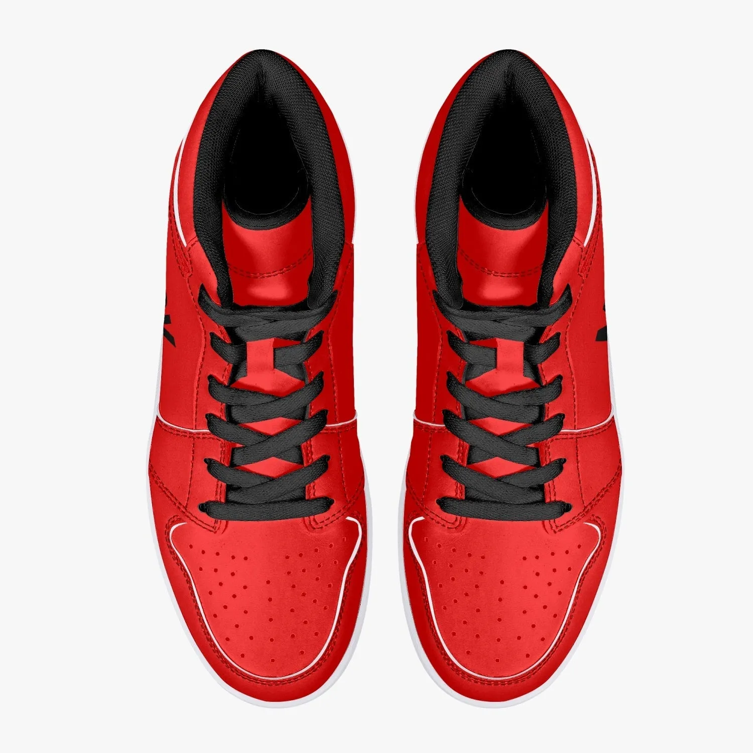 High-Top Leather Sneakers/shoes Red ( black or white bottom)