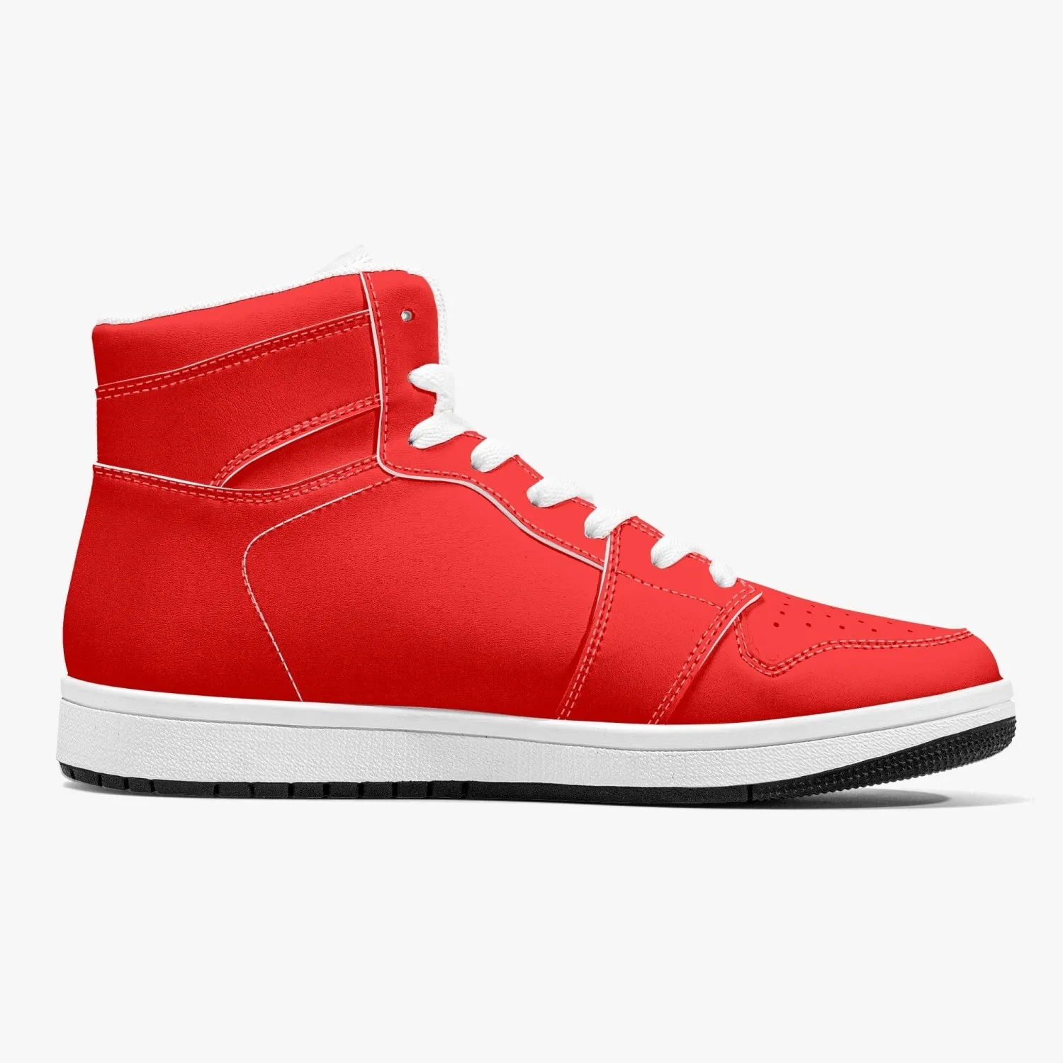 High-Top Leather Sneakers/shoes Red ( black or white bottom)