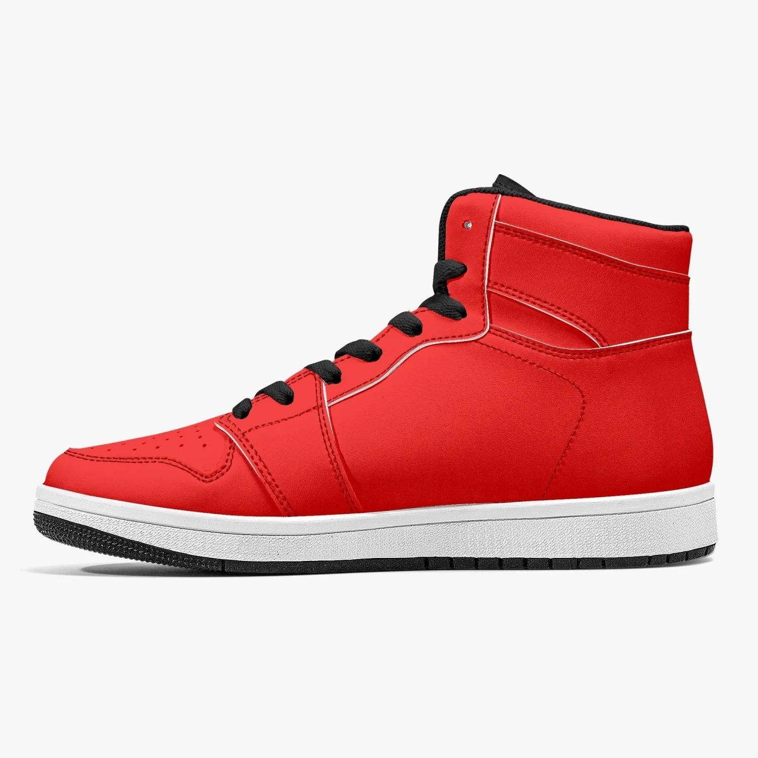 High-Top Leather Sneakers/shoes Red ( black or white bottom)