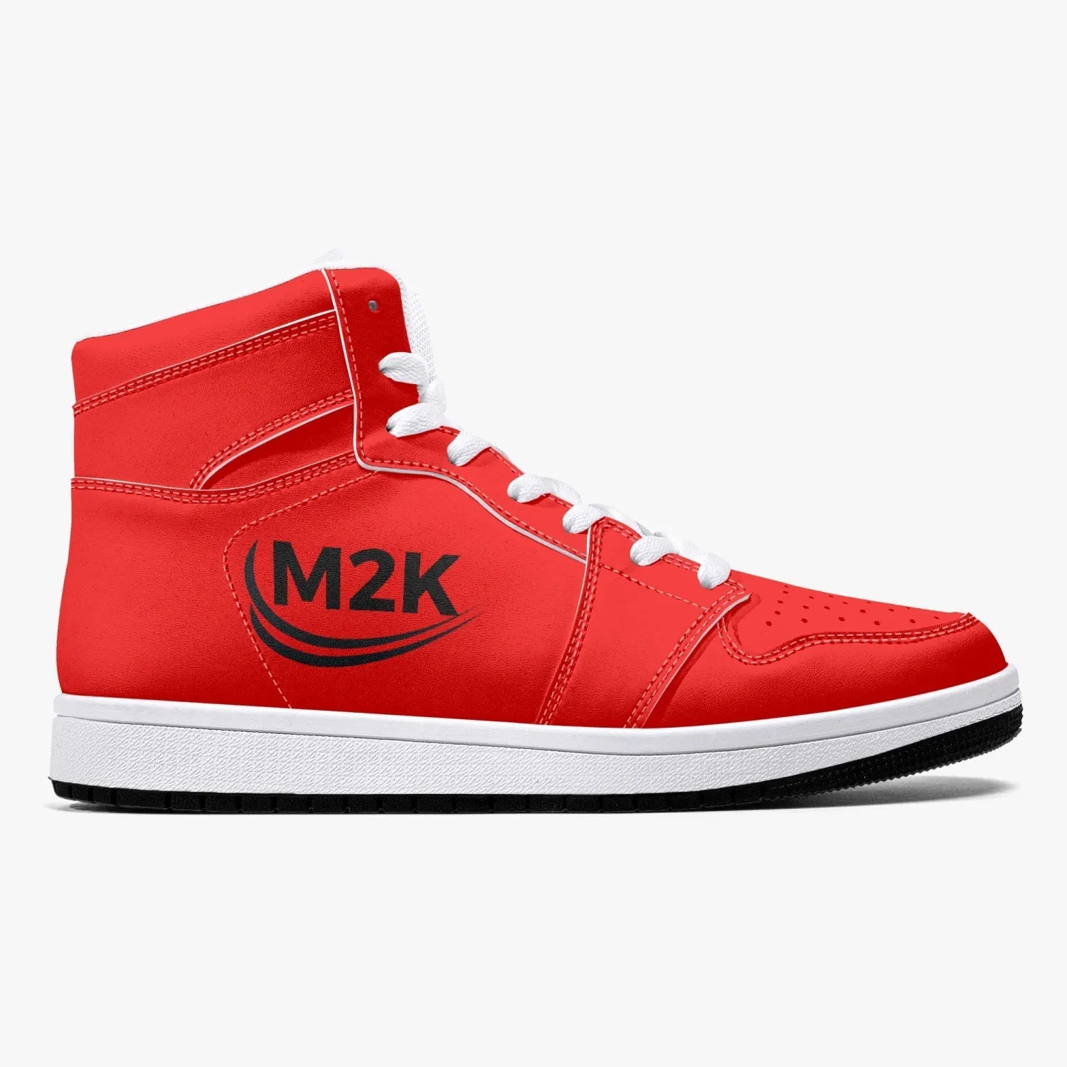 High-Top Leather Sneakers/shoes Red ( black or white bottom)