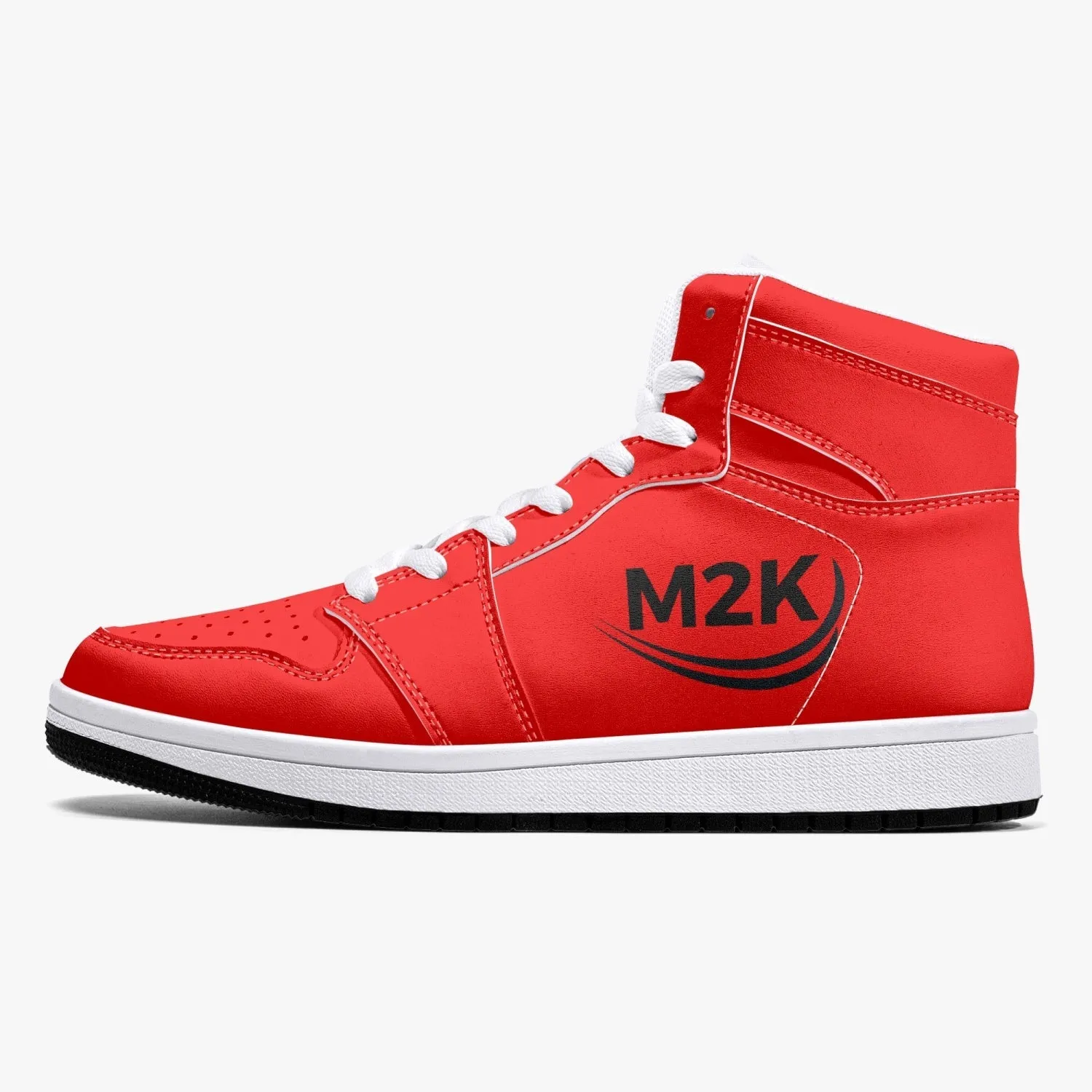 High-Top Leather Sneakers/shoes Red ( black or white bottom)