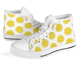 High Top Sneakers - Lemon Love | Custom High Top Shoes, Patterned High Top Sneakers, High Top Sneakers for Women, Unisex Shoes