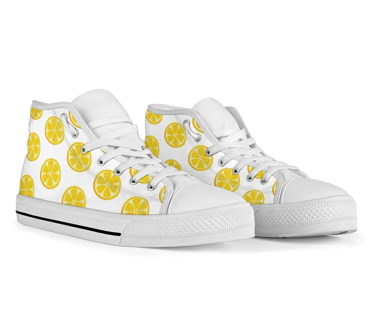 High Top Sneakers - Lemon Love | Custom High Top Shoes, Patterned High Top Sneakers, High Top Sneakers for Women, Unisex Shoes