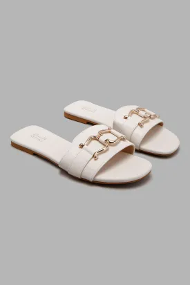 Ivory Buckle Mule