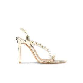 Jessie Sandal Vinylite & Gold Metallic Patent Leather