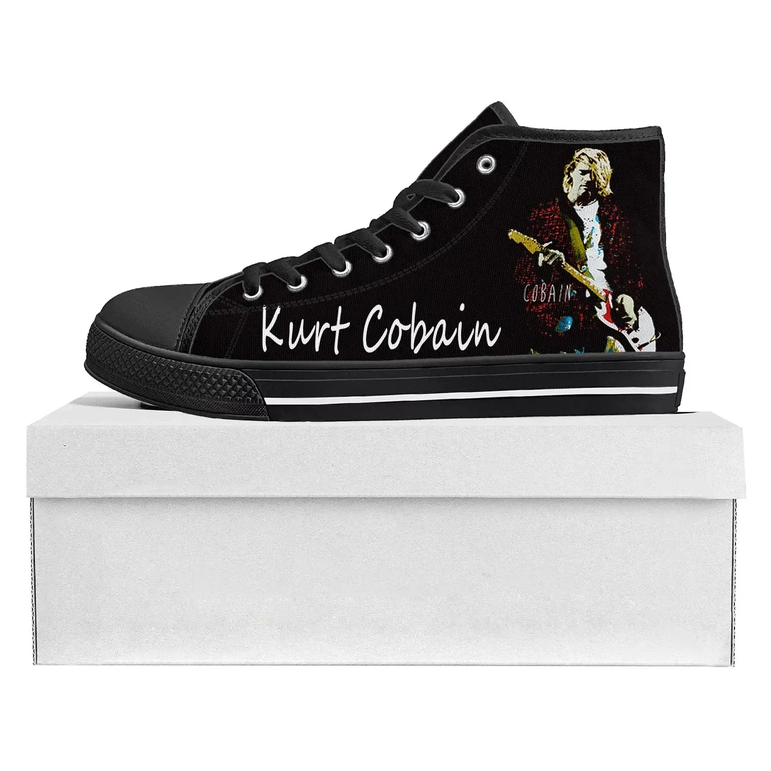 Kurt Cobain | Custom High-Top Canvas Sneakers – Wear the Grunge