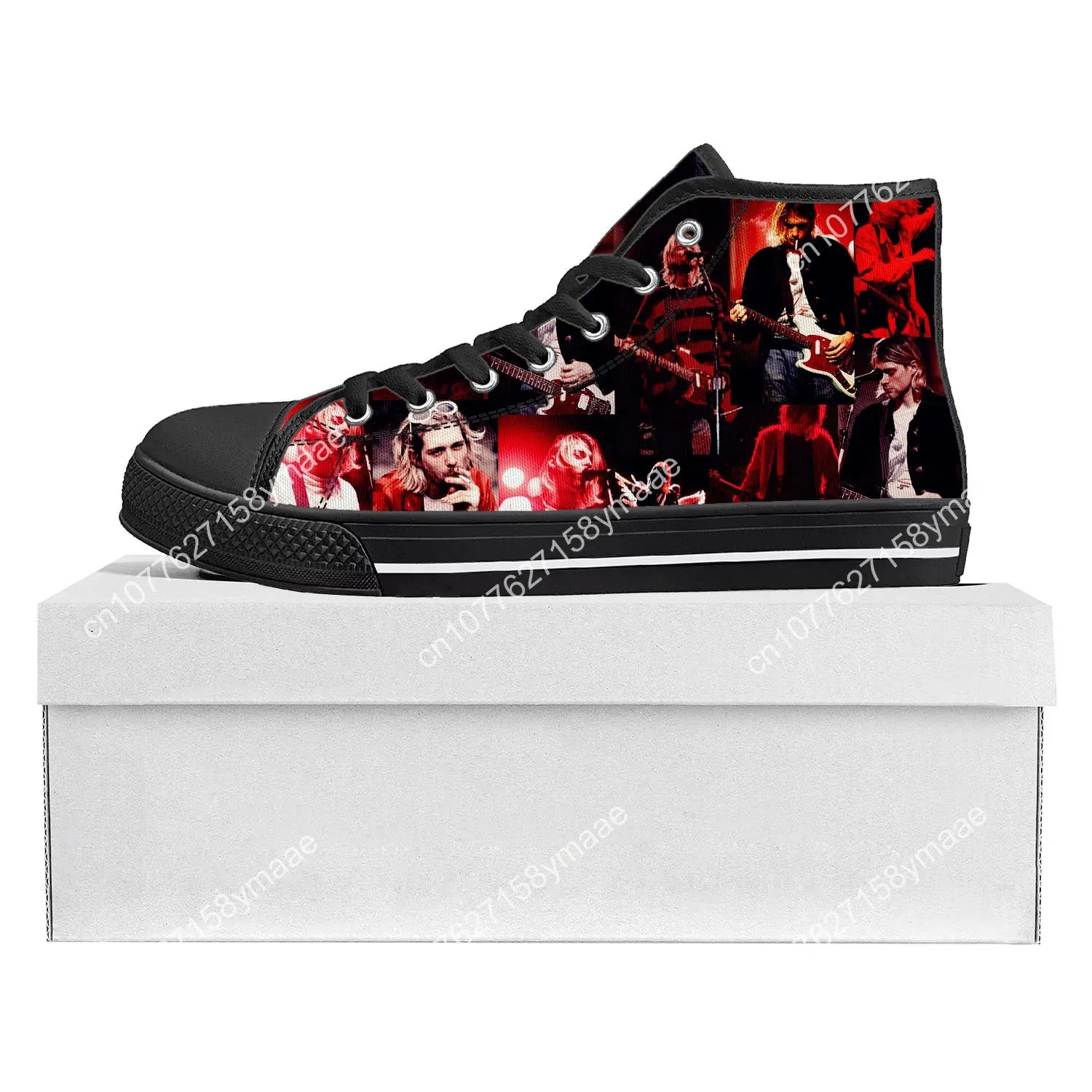 Kurt Cobain | Custom High-Top Canvas Sneakers – Wear the Grunge