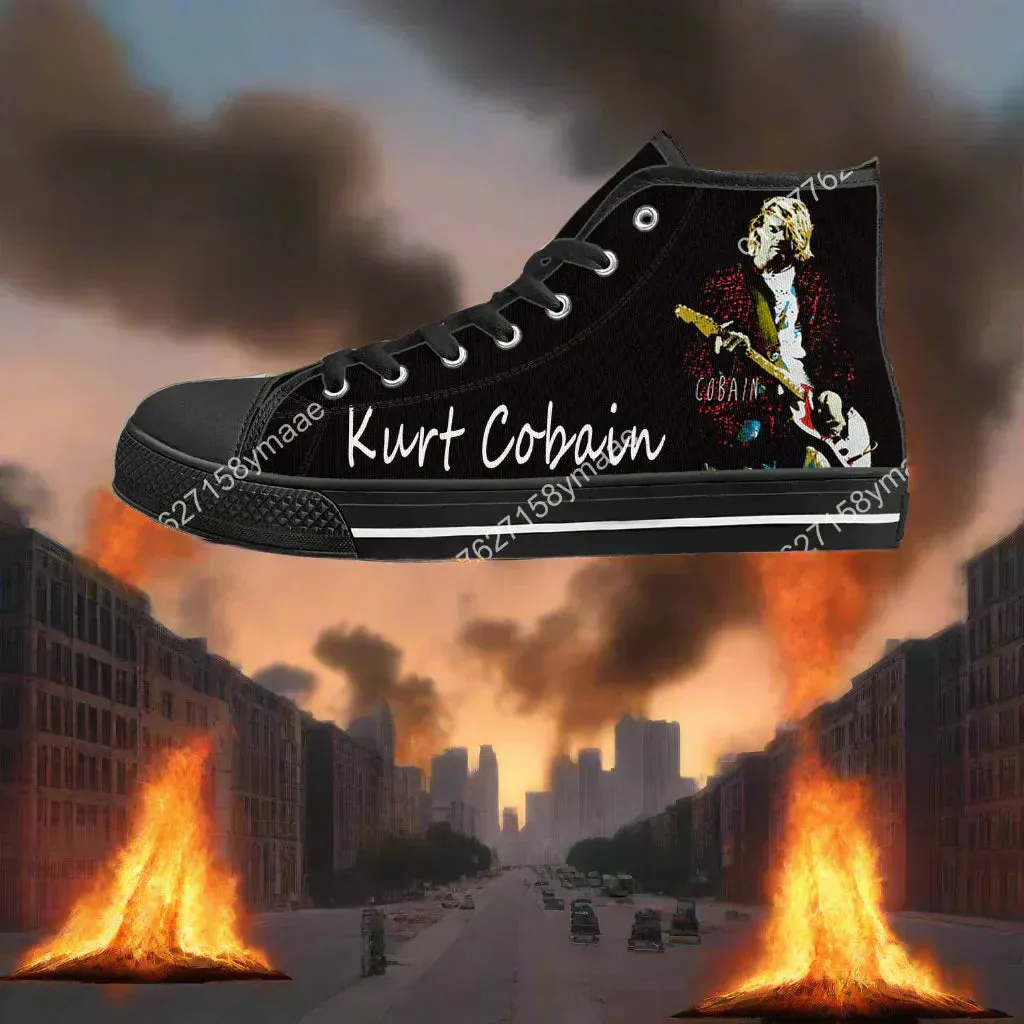 Kurt Cobain | Custom High-Top Canvas Sneakers – Wear the Grunge