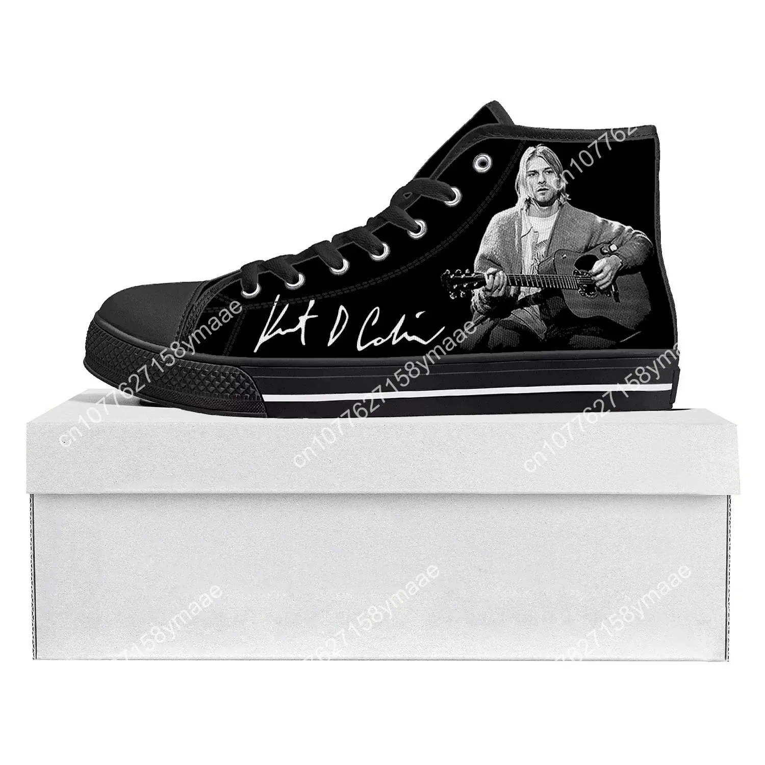 Kurt Cobain | Custom High-Top Canvas Sneakers – Wear the Grunge