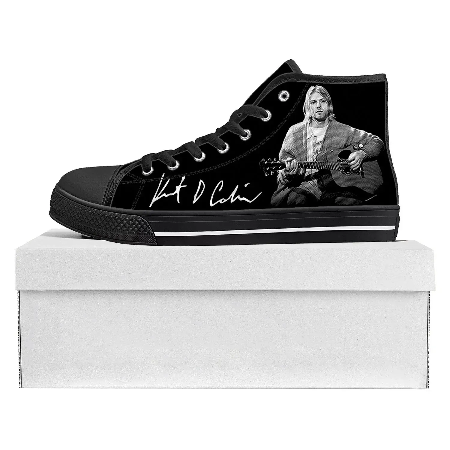 Kurt Cobain | Custom High-Top Canvas Sneakers – Wear the Grunge