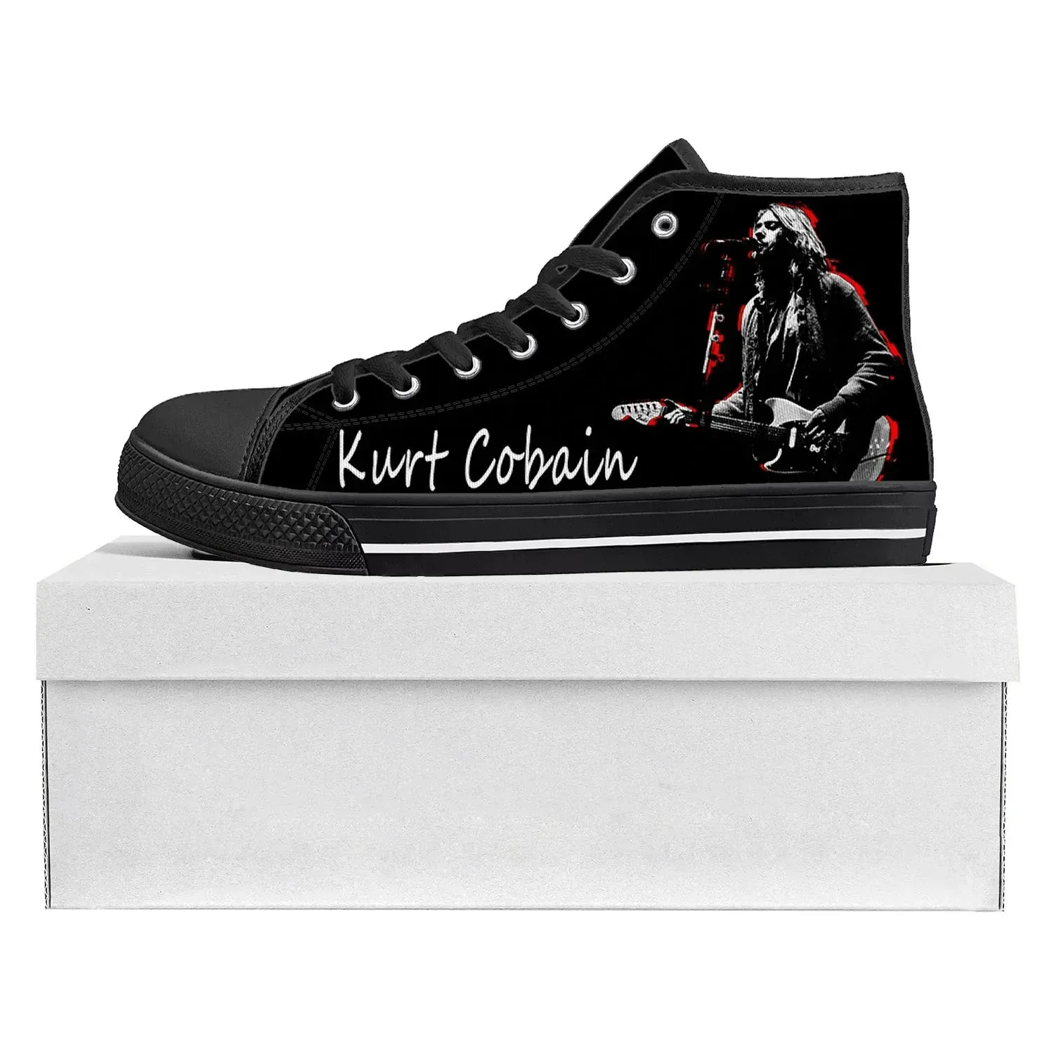 Kurt Cobain | Custom High-Top Canvas Sneakers – Wear the Grunge