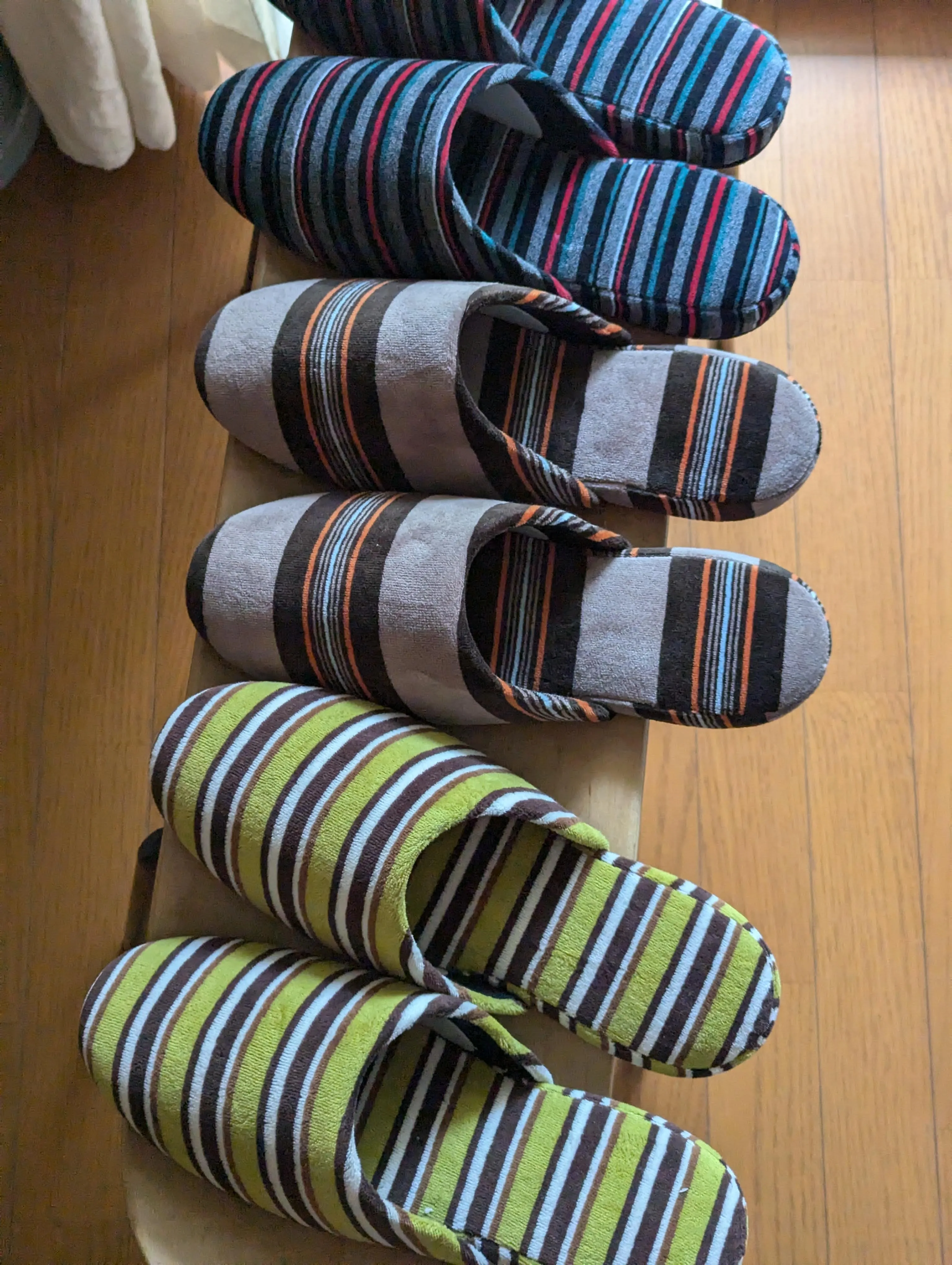 Large | Upcycled Brushed Stripe Slippers #01