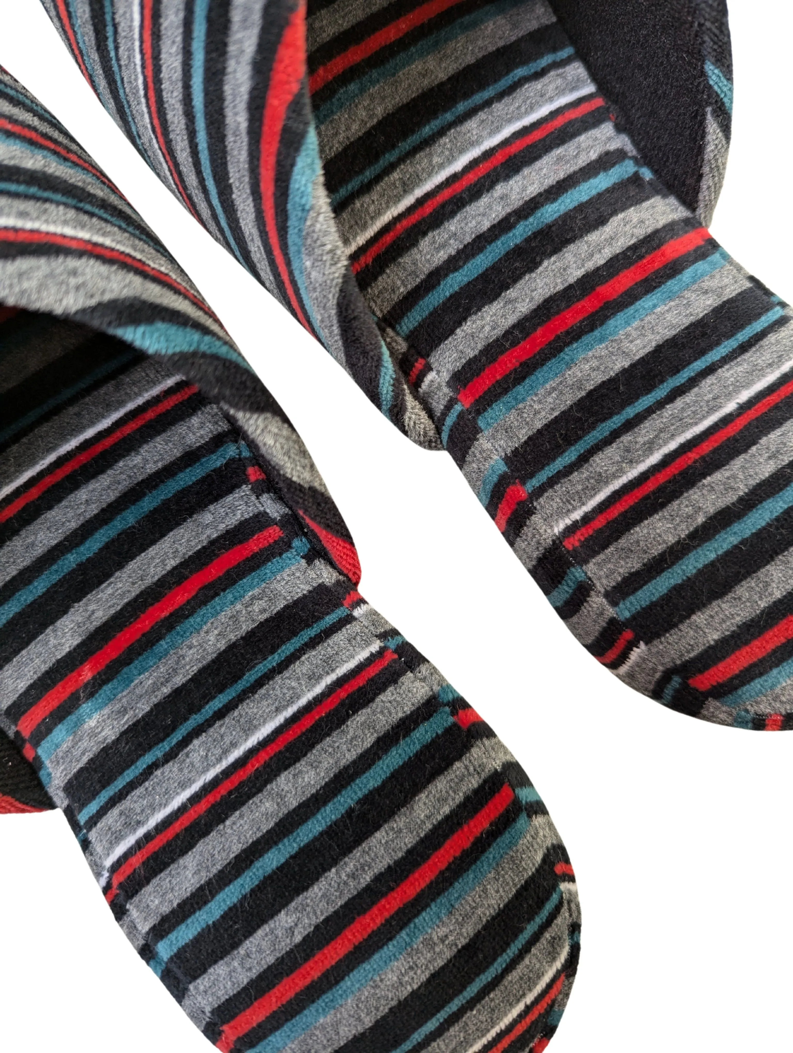 Large | Upcycled Brushed Stripe Slippers #01