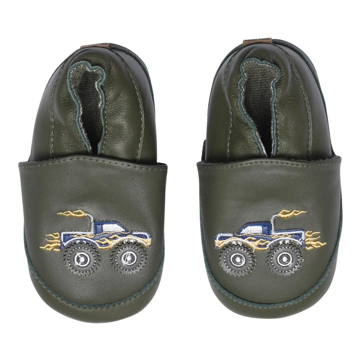 Leather slippers w. monstertru