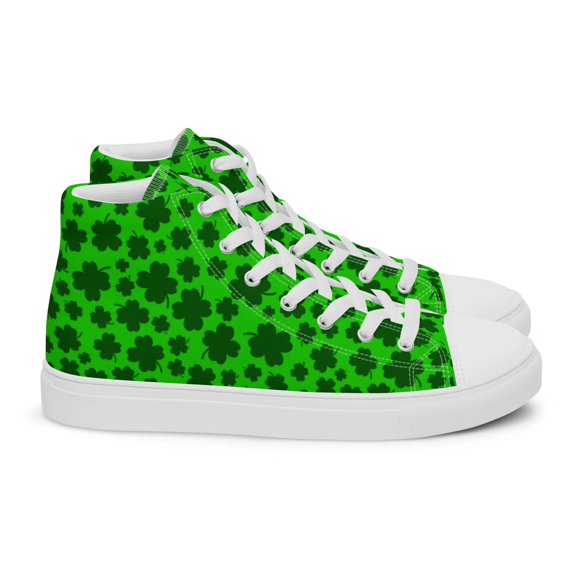 Lucky Clover Men’s High Top Canvas Shoes