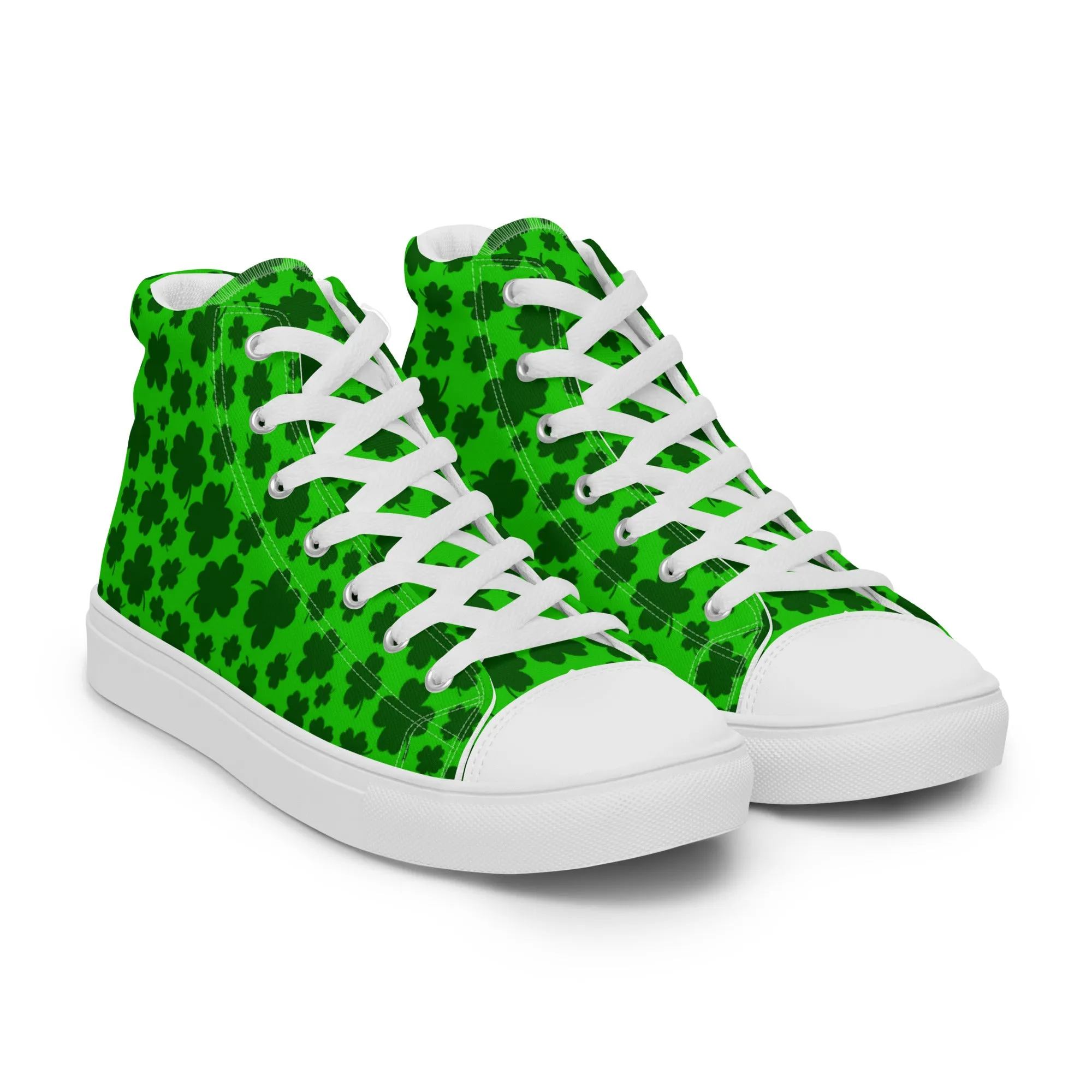 Lucky Clover Men’s High Top Canvas Shoes