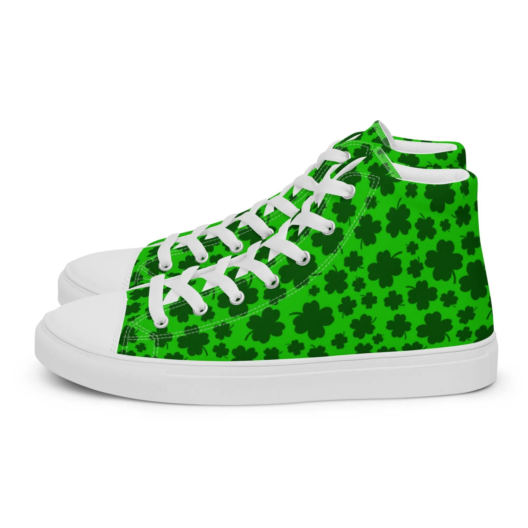 Lucky Clover Men’s High Top Canvas Shoes