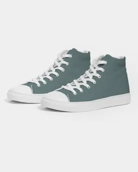 Medium Dark Blue Cool Green Women's High-top Canvas Sneakers | Women's | Medium Dark Pale Pastel Blue Cool Green | C30M0Y15K60