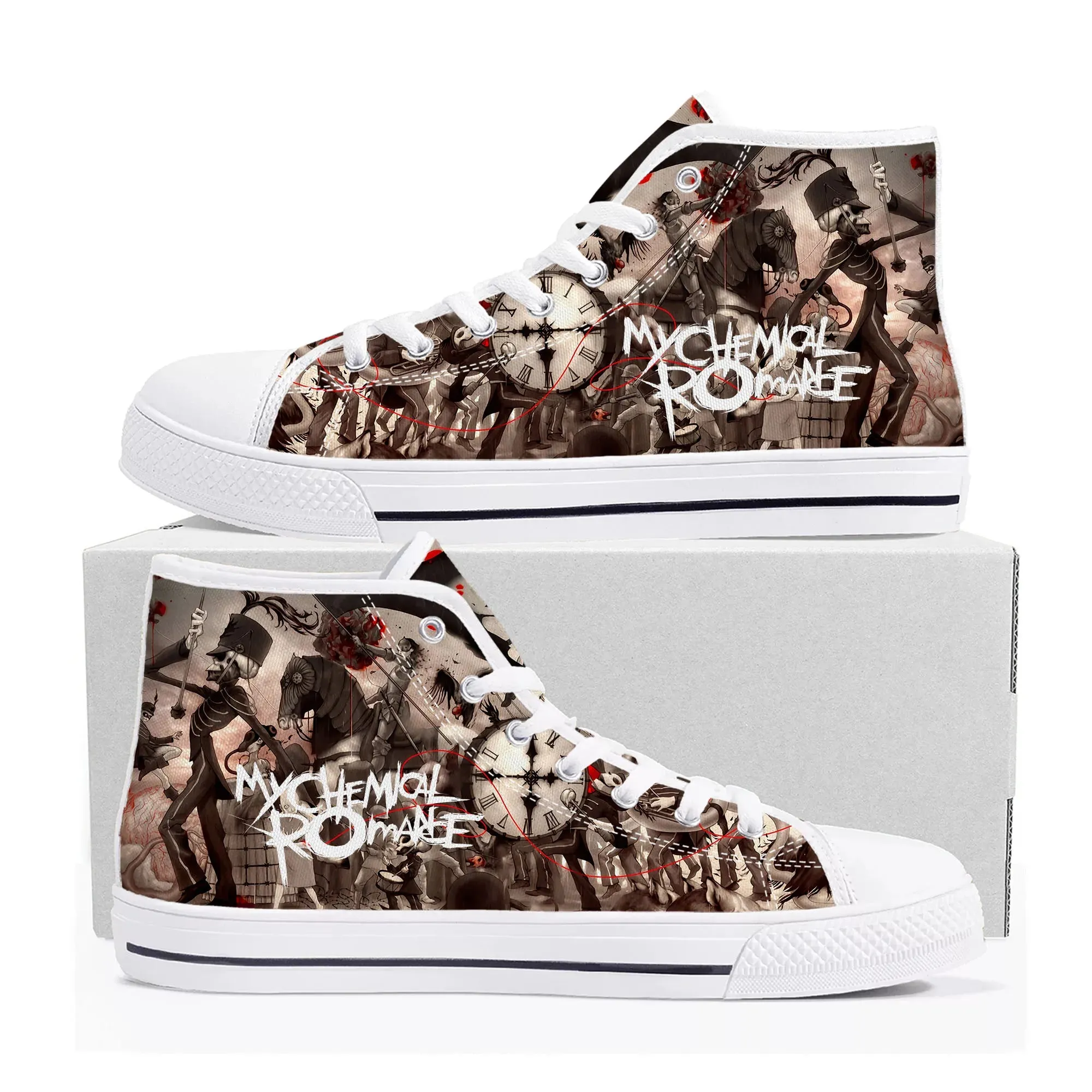 My Chemical Romance High Top Sneakers – Custom Rock Band Canvas Shoes for Men, Women, and Teens | Breathable, Casual, and Stylish