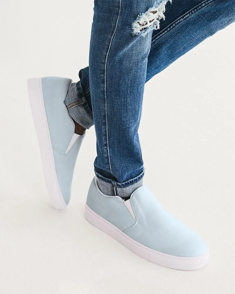 Pale Cyan Slip-On Canvas Sneakers | Men's | Bright Pale Cyan | C10M0Y0K0