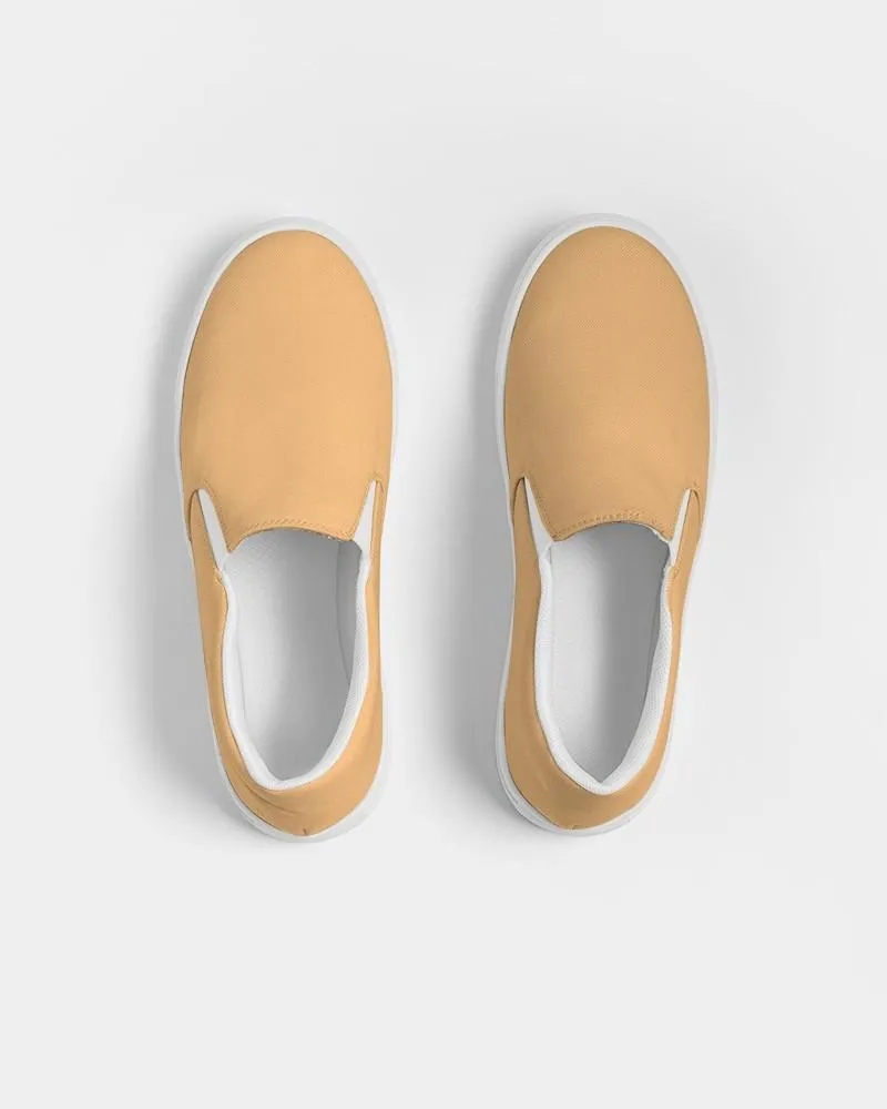 Pastel Orange Slip-On Canvas Sneakers | Women's | Bright Pastel Orange | C0M30Y60K0