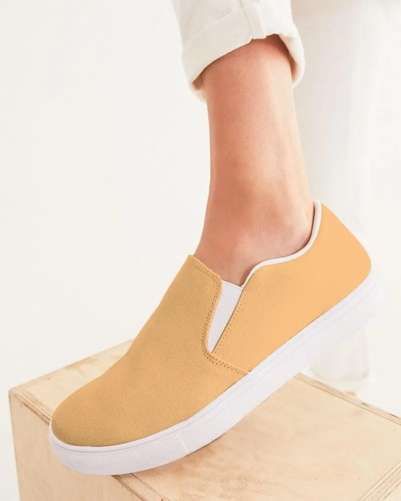 Pastel Orange Slip-On Canvas Sneakers | Women's | Bright Pastel Orange | C0M30Y60K0