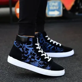 Pattern Printed High Top Sneakers